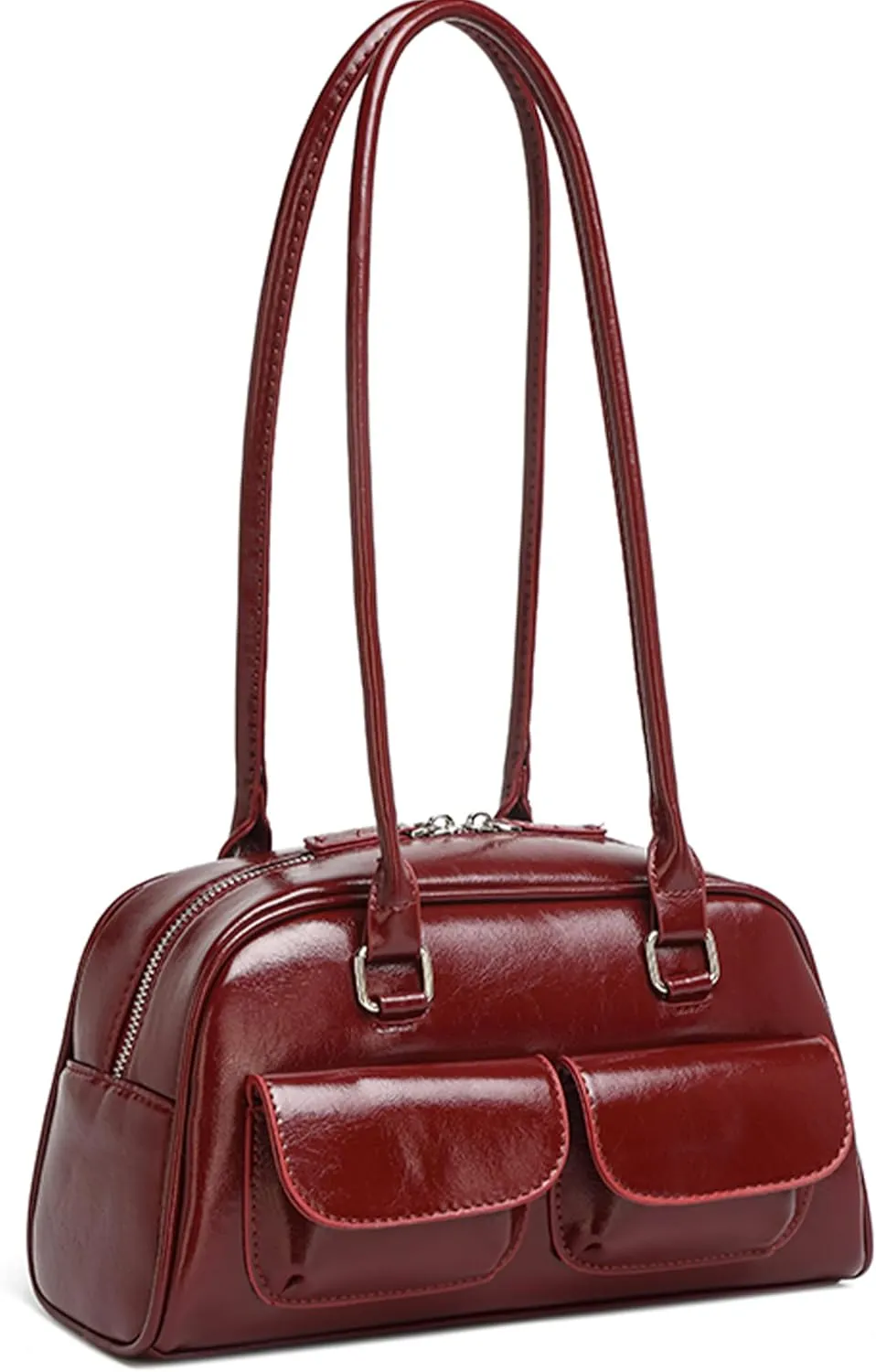Fozehlad Y2K Hobo Bags for Women Retro Tote Handbag Top Handle PU Leather Shoulder Bag for Trendy