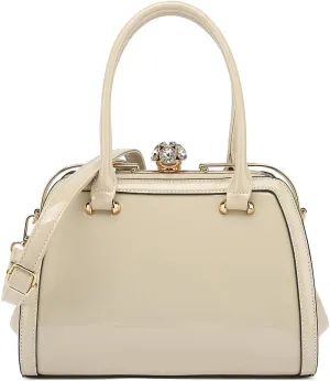 FRAME SATCHEL PATENT LEATHER