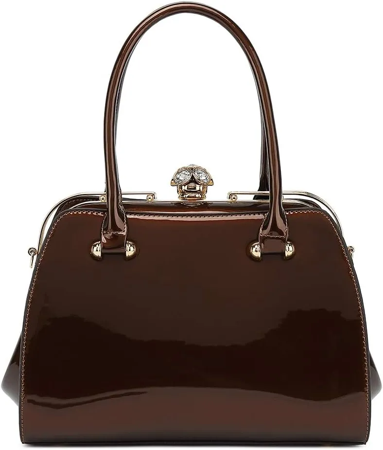 FRAME SATCHEL PATENT LEATHER