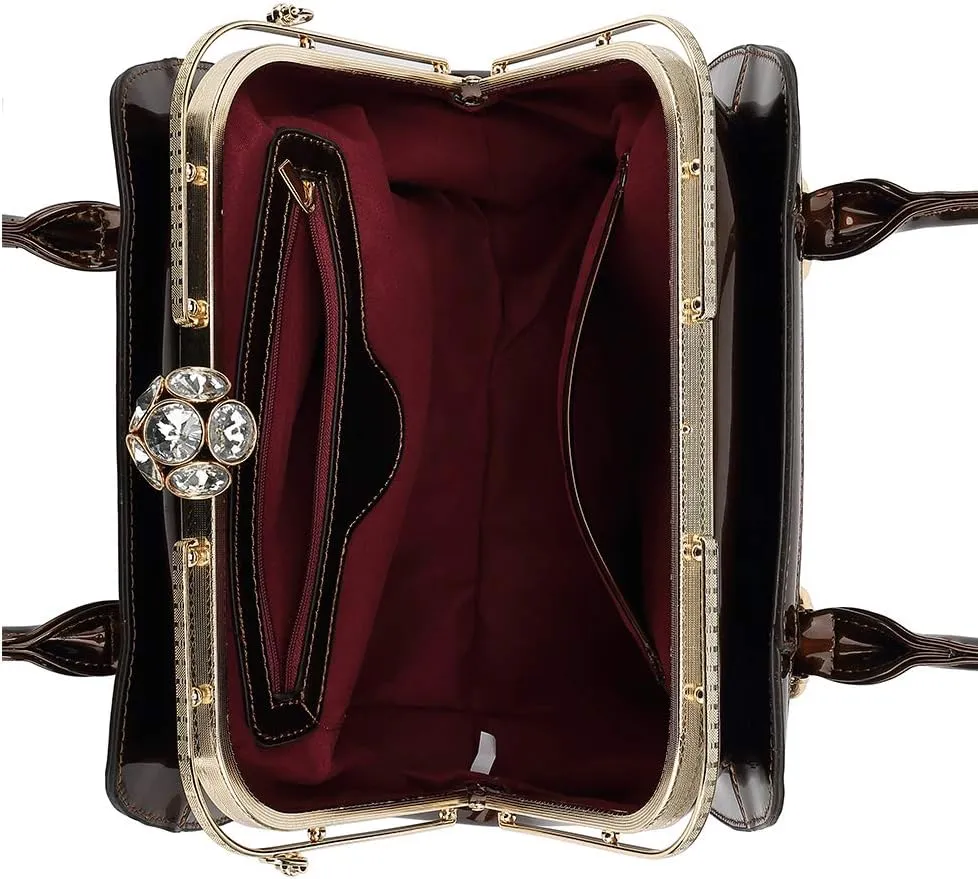 FRAME SATCHEL PATENT LEATHER