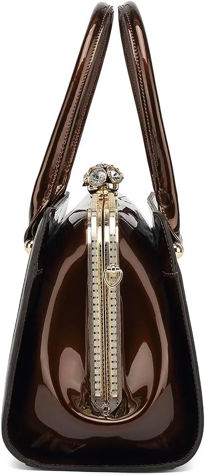 FRAME SATCHEL PATENT LEATHER