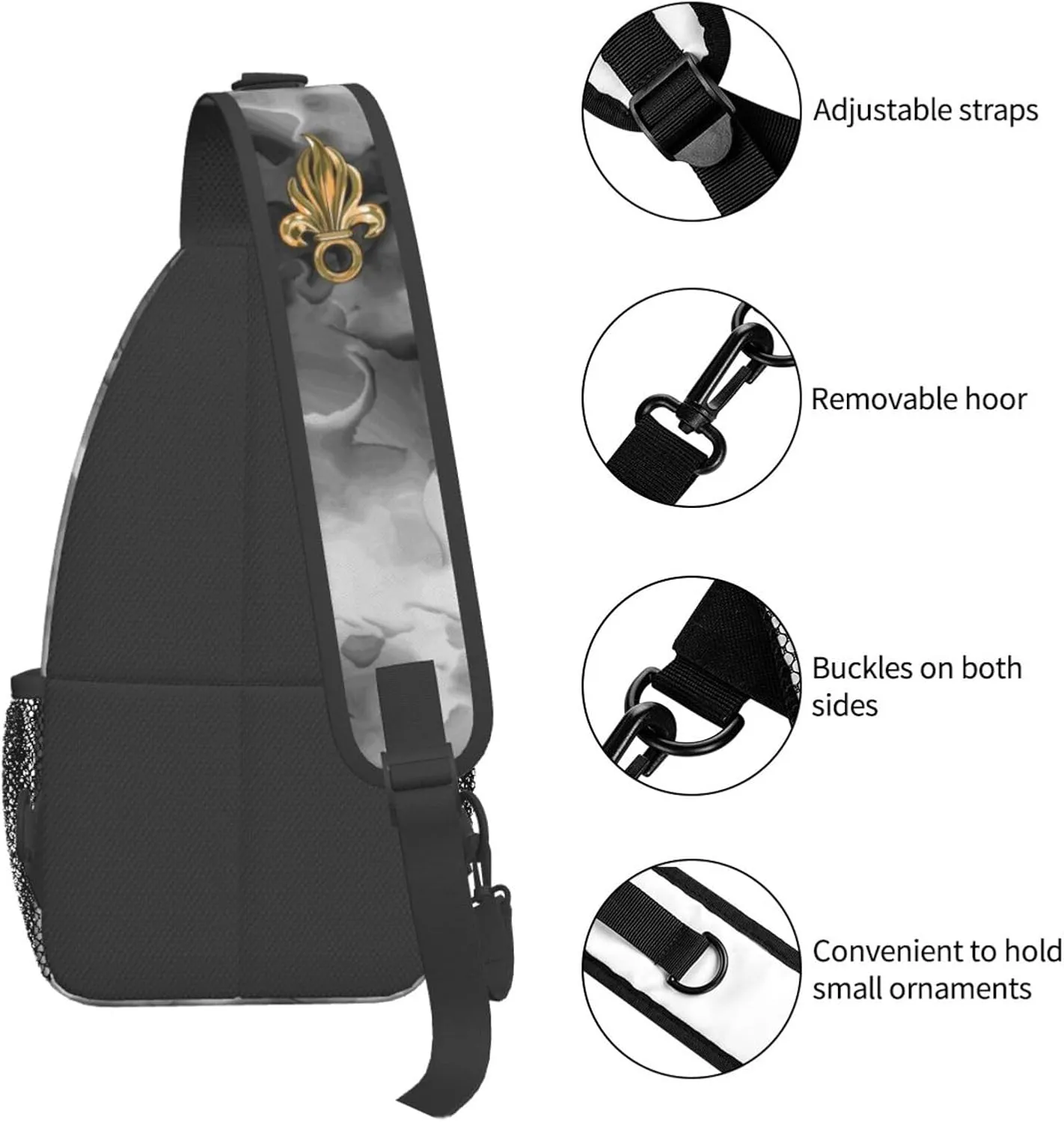 French Foreign Legion Logo Sling Bag Crossbody Backpack Shoulder Casual Daypack Bag for Men Women
