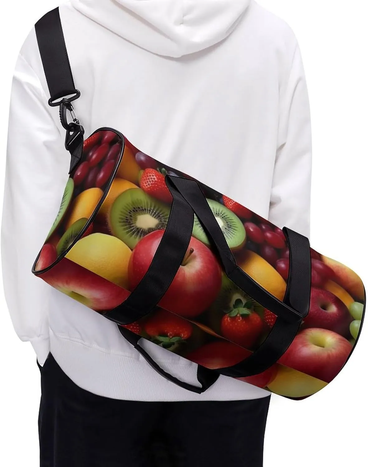 Fresh Fruits And Vegetables Gym Bag Small Travel Duffle Bag with Compartment Carry On Weekender Bag for Women Men