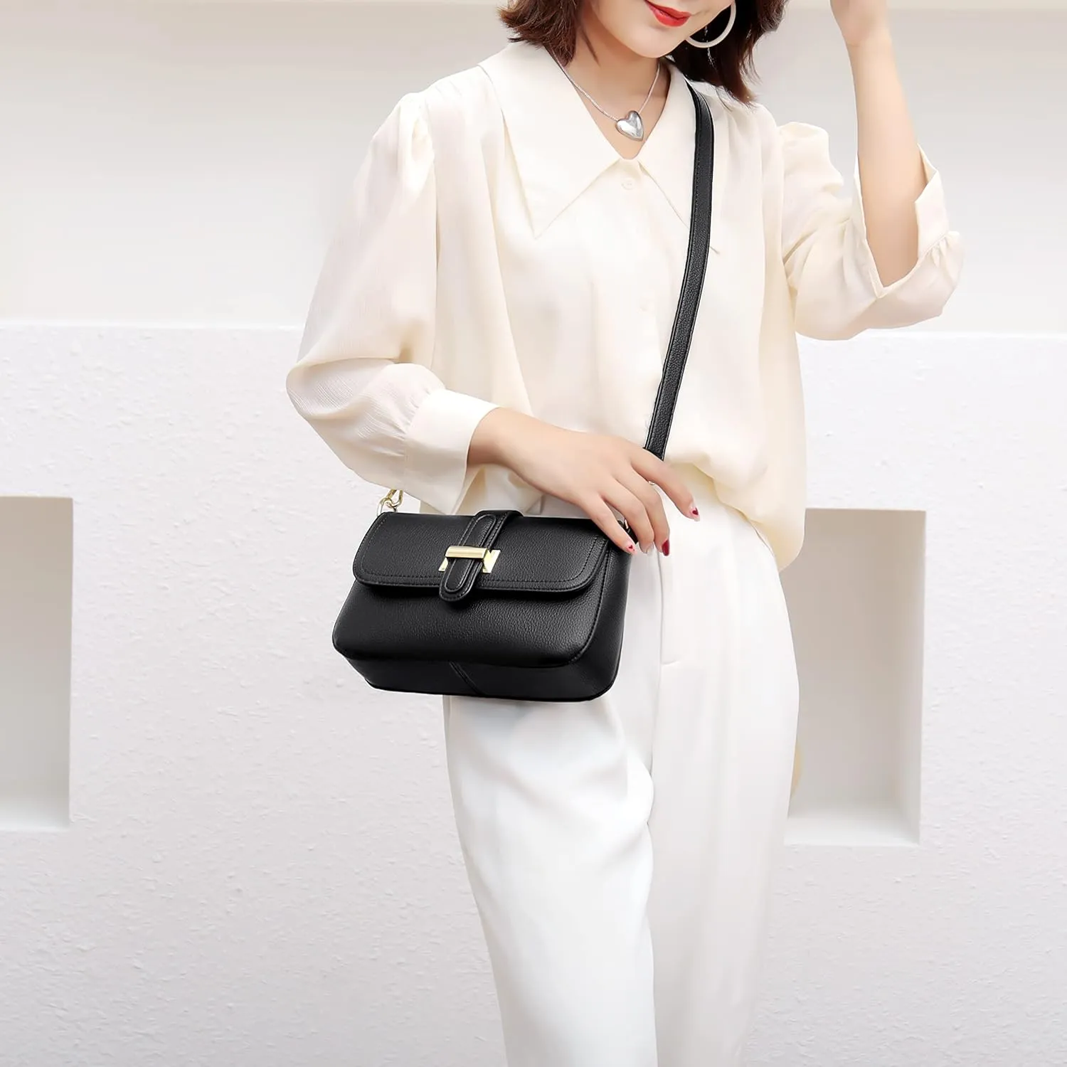 FSD.WG Fashion Quilted Crossbody Bag,Leather Ladies Shoulder Purses, Mini Shoulder Bag,Phone Wallet Purse for Women