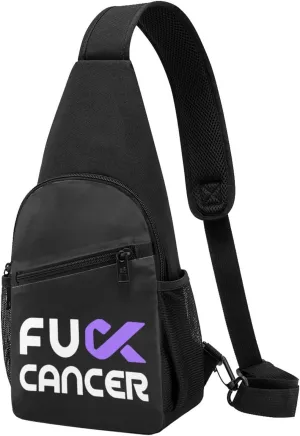 Fuck Pancreatic Cancer Sling Bag Crossbody Backpack Shoulder Casual Daypack Bags for Men Women
