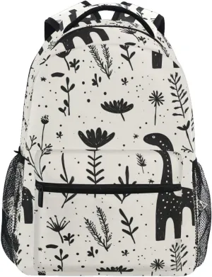 Fun Backpack for Teenager Waterproof College School Computer Bag with Chest Strap Gift Men & Women Beauty Dino