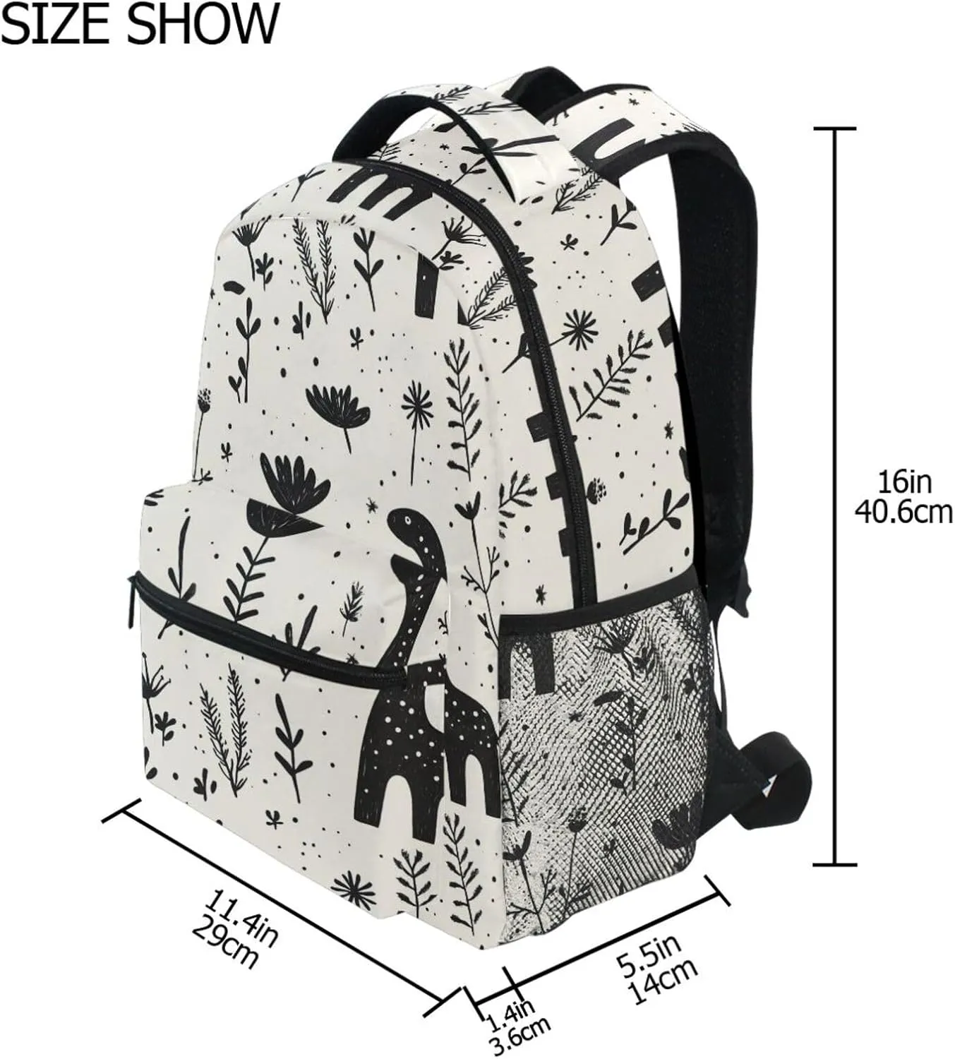Fun Backpack for Teenager Waterproof College School Computer Bag with Chest Strap Gift Men & Women Beauty Dino
