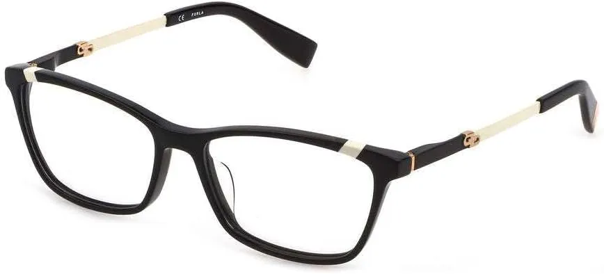 Furla VFU494V 0700 Eyeglasses Frame Women's Black Full Rim Rectangular 54mm