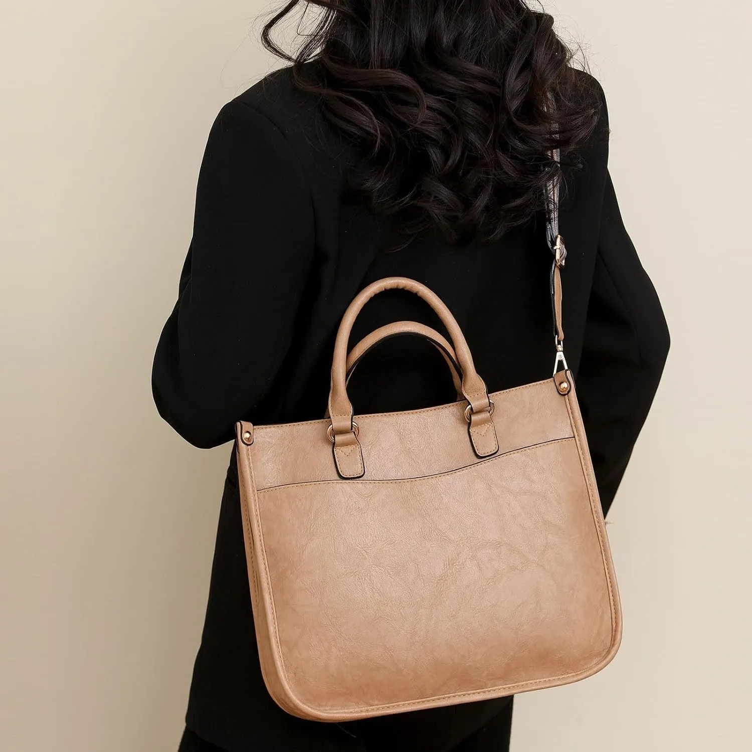 FZVYD Side Bags for Women,Purses Tote Bag for Women Handbags Large Shoulder Bag Leather Work Bags with Multi-Pockets Designer Hobo Satchel 2024 Khaki-1