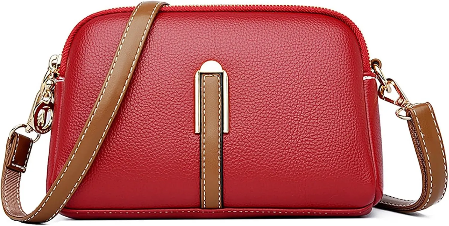 FZVYD Tous Handbags for Women,Crossbody Purses for Women Casual Adjustable Strap Ladies Shoulder Bag PU Leather Shoulder Bag 2024 Fashion Handbags Red #2