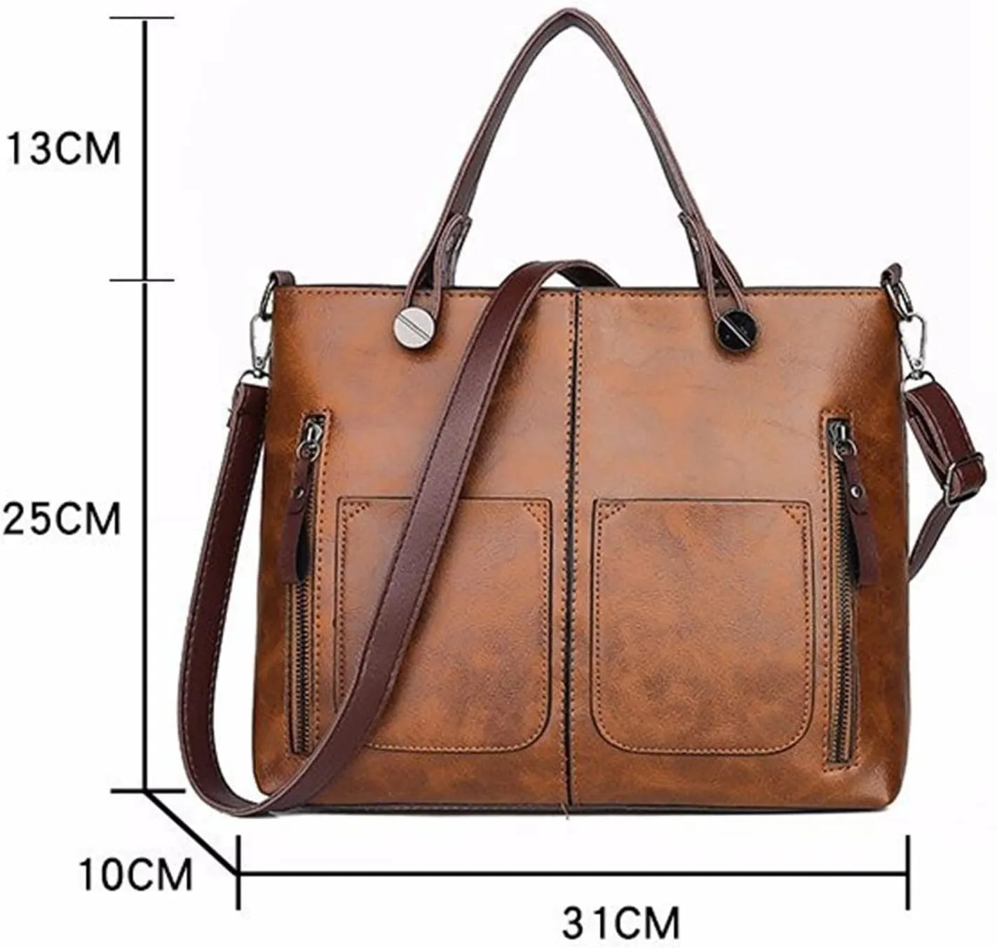 FZVYD Women Crossbody Bags,Purses Tote Bag for Women Handbags Large Shoulder Bag Leather Work Bags with Multi-Pockets Designer Hobo Satchel 2024 Brown-2