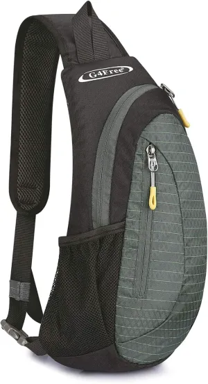 G4Free Sling Bags Men and Women Shoulder Backpack Small Crossbody Chest Sling Backpack (Black-grey)