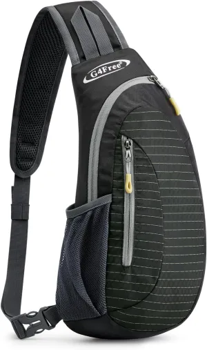 G4Free Sling Bags Men and Women Shoulder Backpack Small Crossbody Chest Sling Backpack (Black)