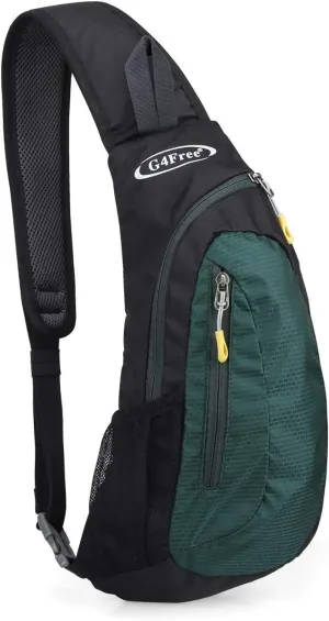 G4Free Sling Bags Men and Women Shoulder Backpack Small Crossbody Chest Sling Backpack (Dark Green)