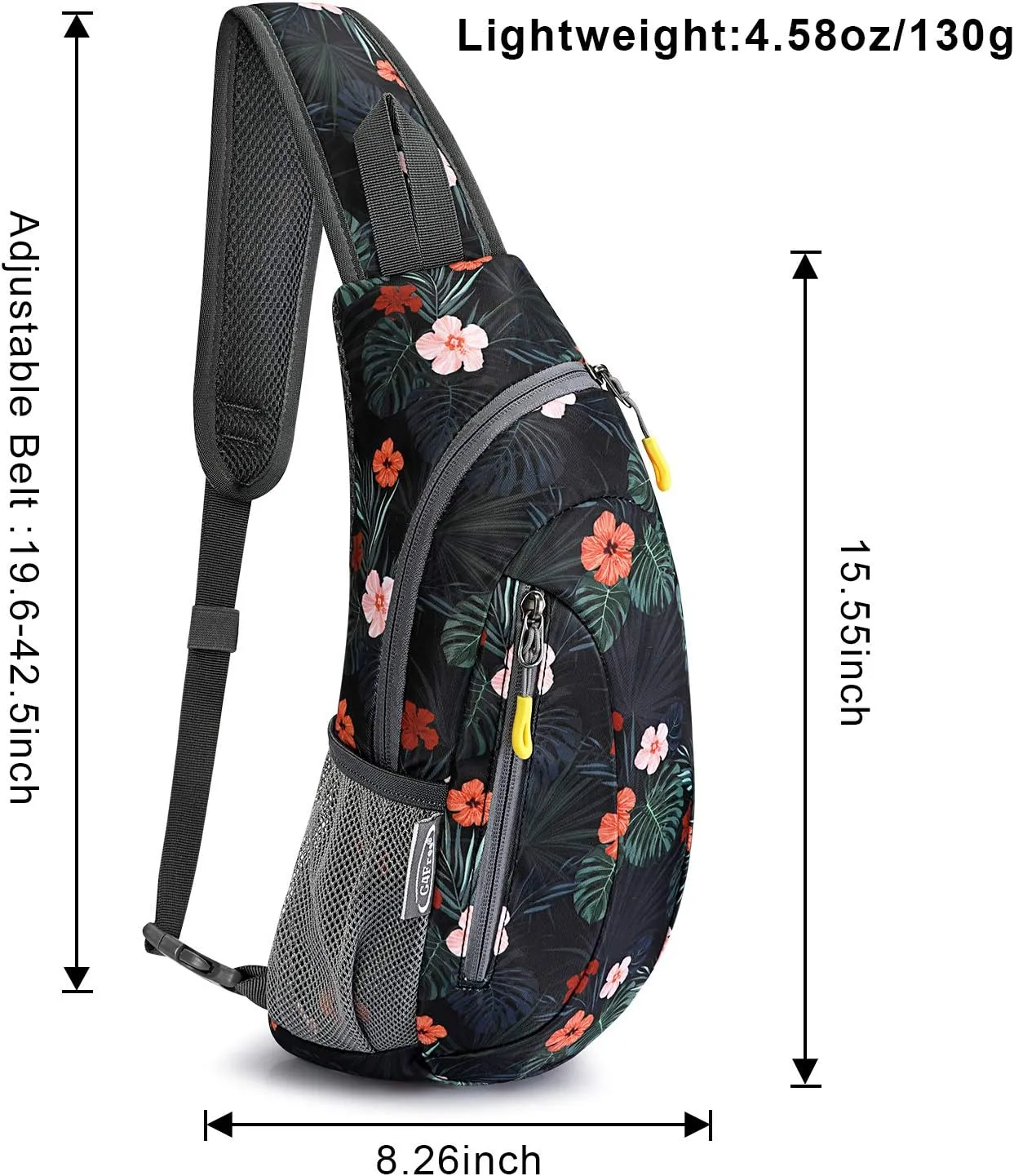 G4Free Sling Bags Men and Women Shoulder Backpack Small Crossbody Chest Sling Backpack (Flower Black)
