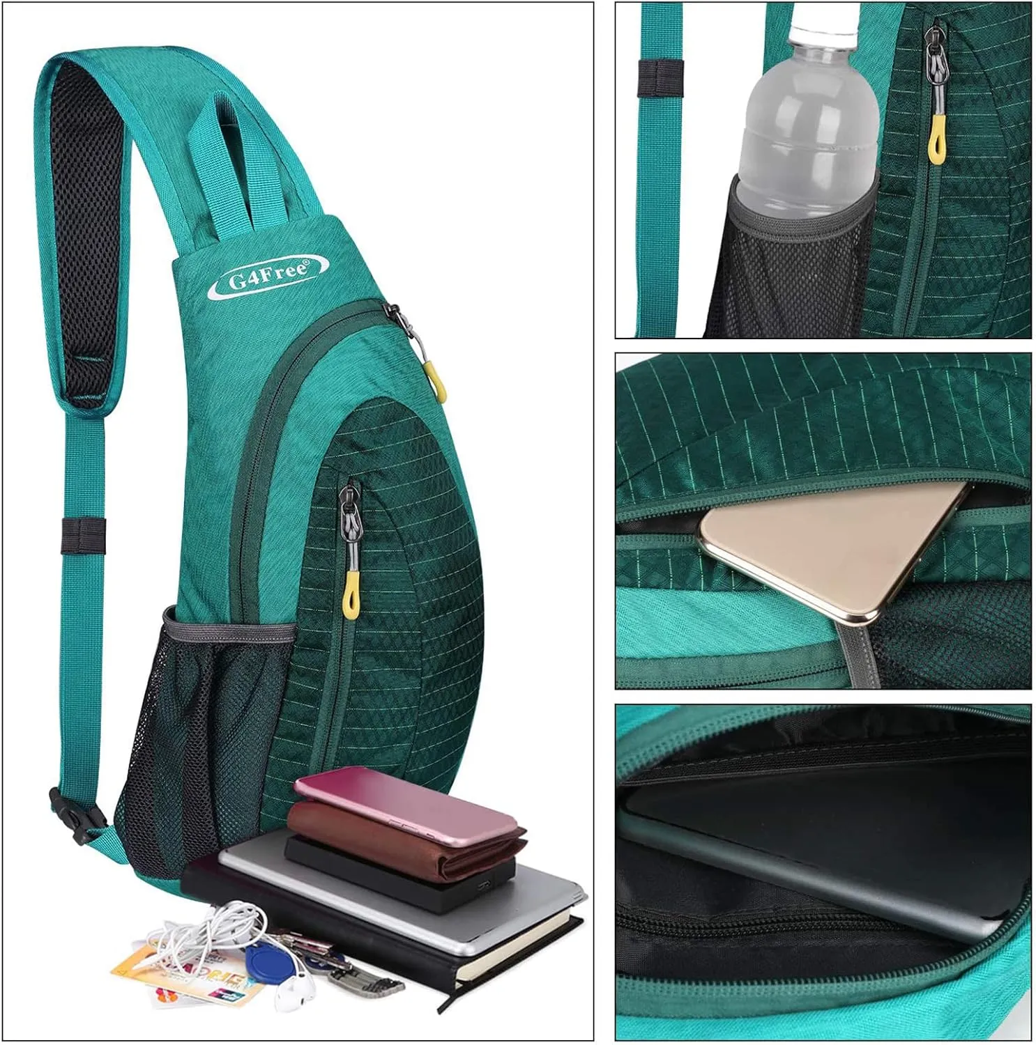 G4Free Sling Bags Men and Women Shoulder Backpack Small Crossbody Chest Sling Backpack (Mint Green)