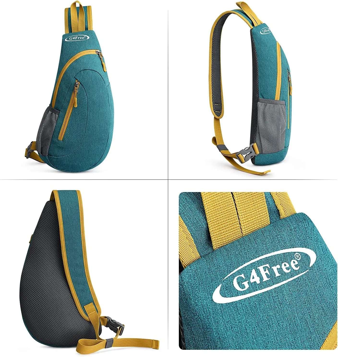 G4Free Sling Bags Men and Women Shoulder Backpack Small Crossbody Chest Sling Backpack (Teal Green)