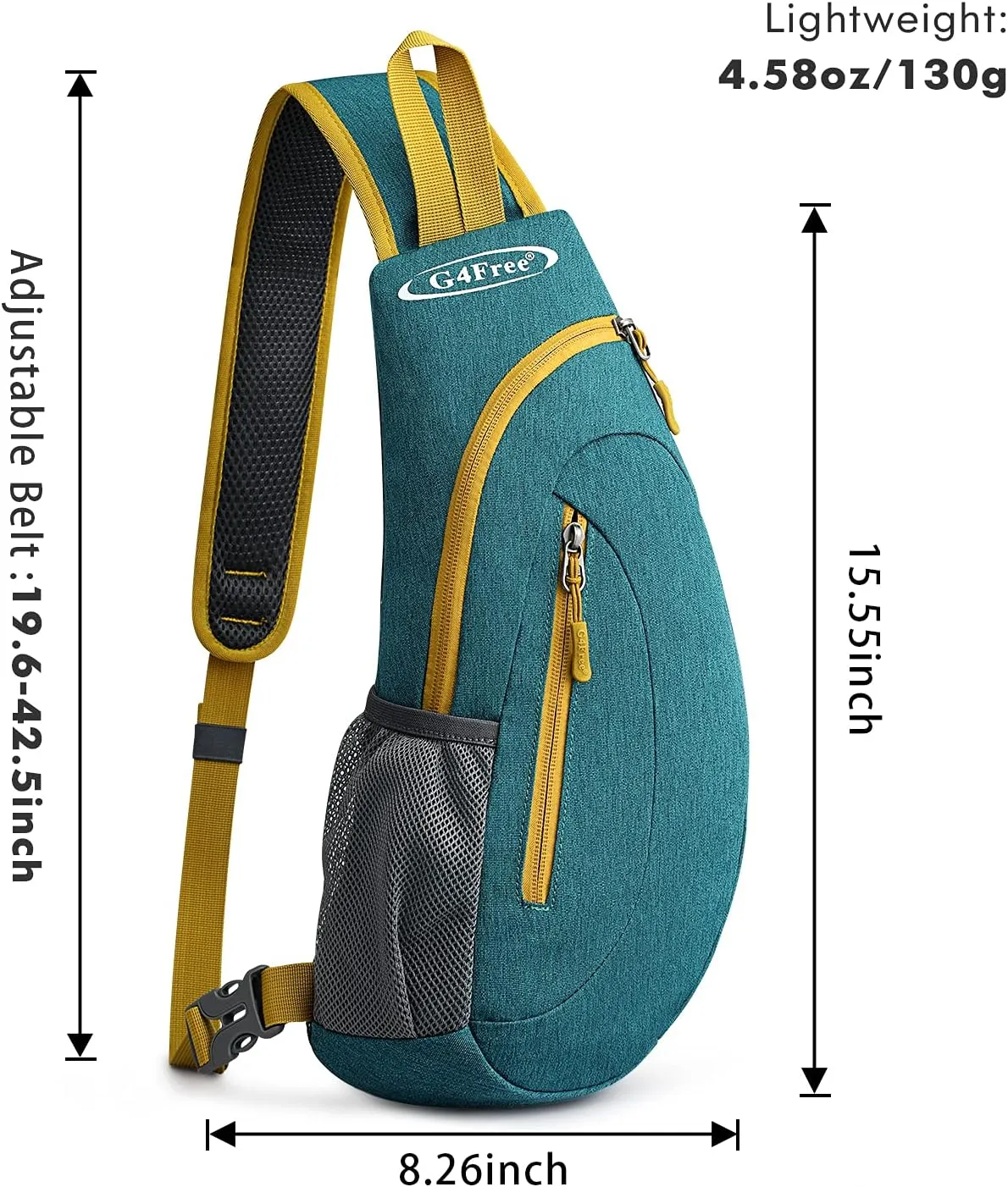G4Free Sling Bags Men and Women Shoulder Backpack Small Crossbody Chest Sling Backpack (Teal Green)