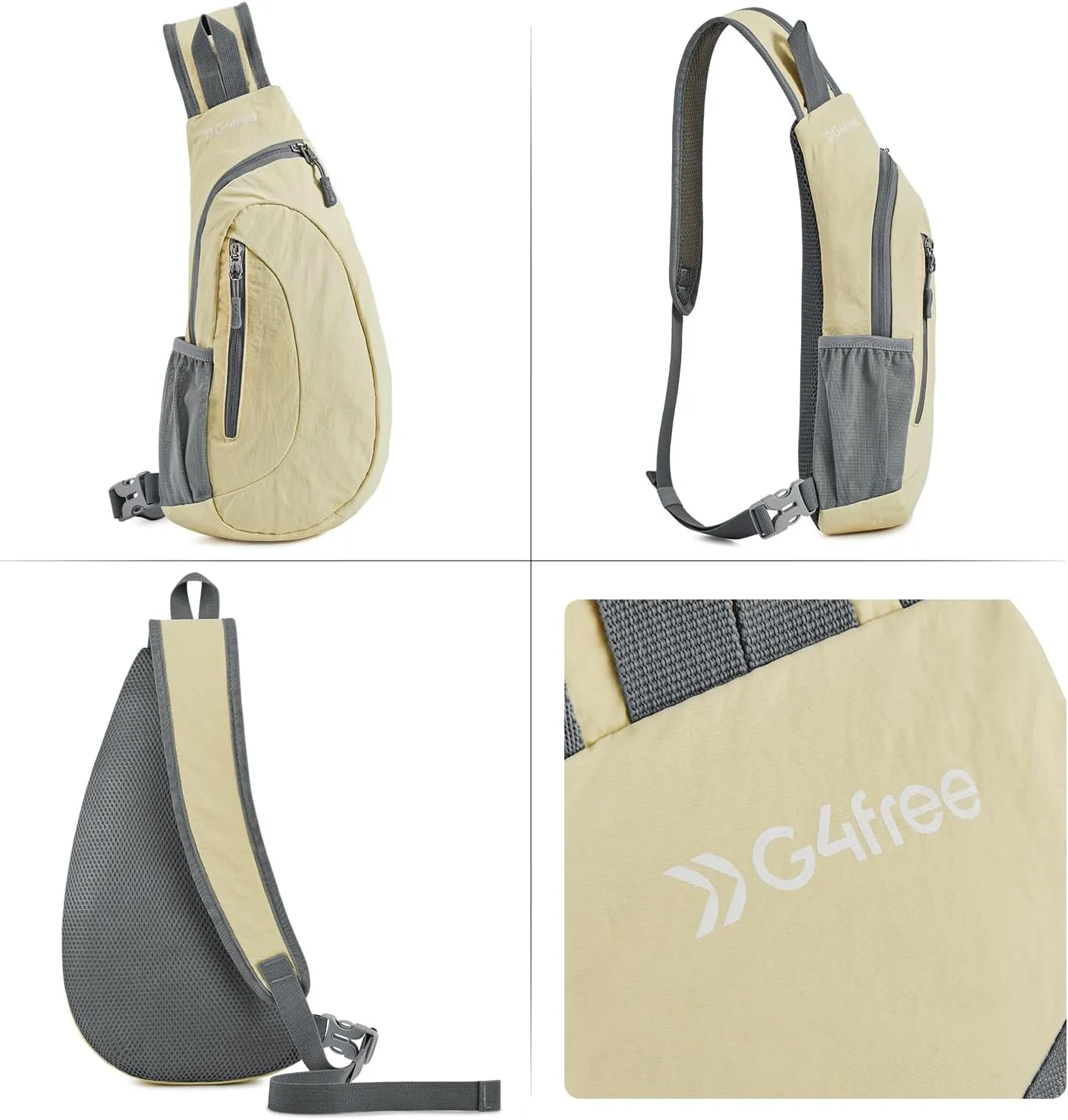G4Free Sling Bags Men and Women Shoulder Backpack Small Crossbody Chest Sling Backpack (Yellow)