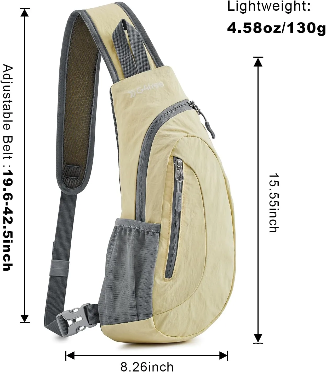 G4Free Sling Bags Men and Women Shoulder Backpack Small Crossbody Chest Sling Backpack (Yellow)