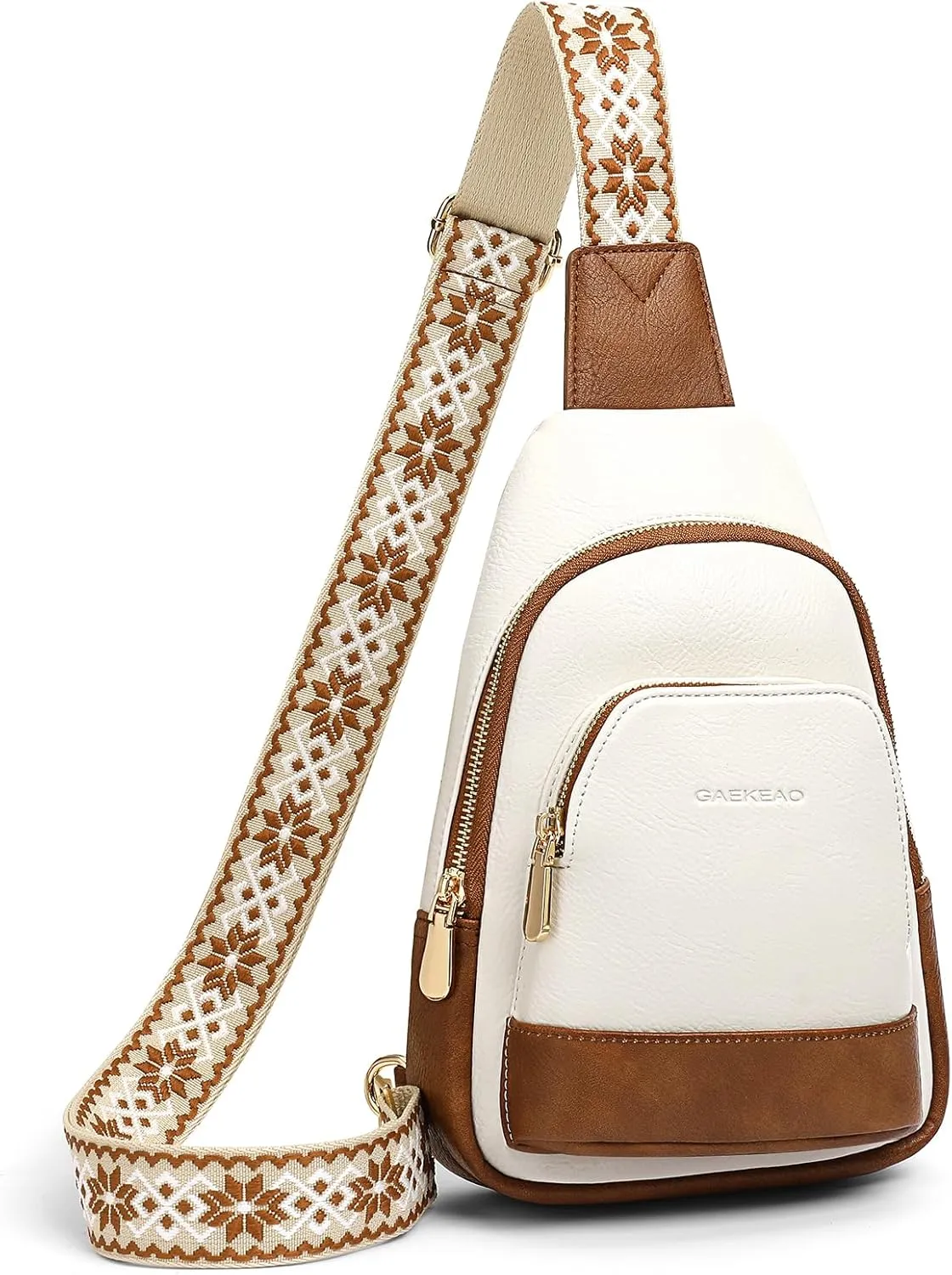 GAEKEAO Small Sling Bag Crossbody Bags for Women Anti Theft Trendy Chest Sling Purses Fanny Packs Vegan Leather Travel Belt