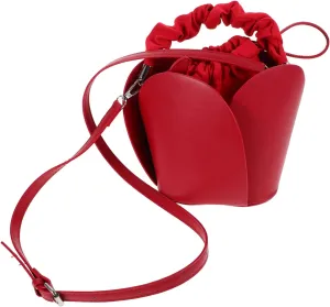 Gatuida Fashion Petal Bucket Bag Women's Mini Purses Drawstring Crossbody Handbag