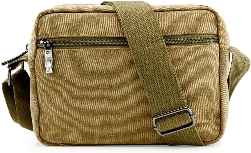GEARONIC TM Men Vintage Crossbody Canvas Messenger Shoulder Bag Hiking Military Travel Satchel
