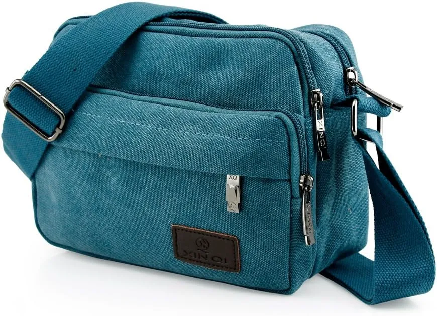 GEARONIC TM Men Vintage Crossbody Canvas Messenger Shoulder Bag Hiking Military Travel Satchel