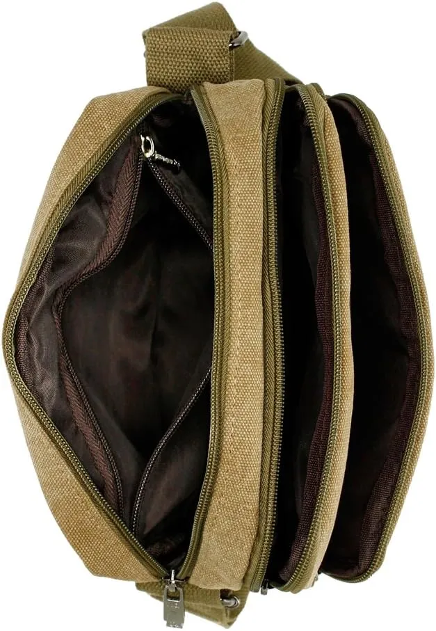 GEARONIC TM Men Vintage Crossbody Canvas Messenger Shoulder Bag Hiking Military Travel Satchel