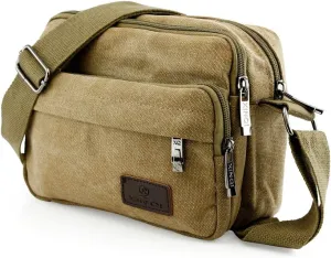 GEARONIC TM Men Vintage Crossbody Canvas Messenger Shoulder Bag Hiking Military Travel Satchel