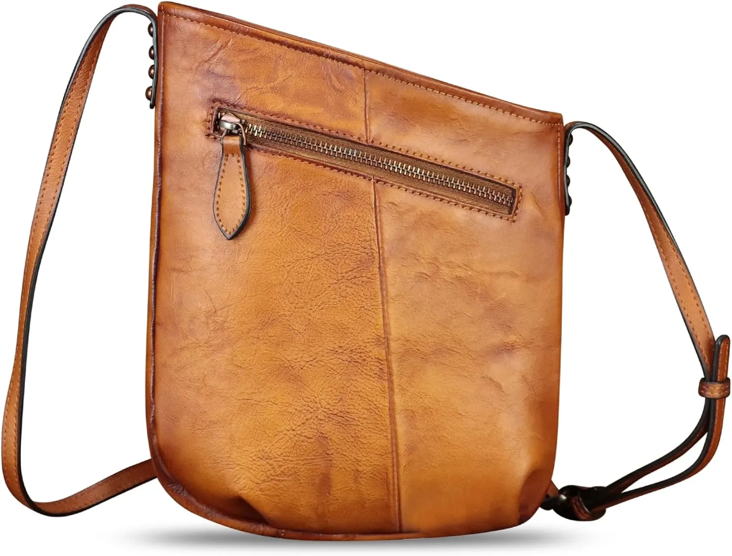 Genuine Leather Crossbody Bag for Women Hand Painted Leather Handmade Crossbody Satchel Purse Handbag