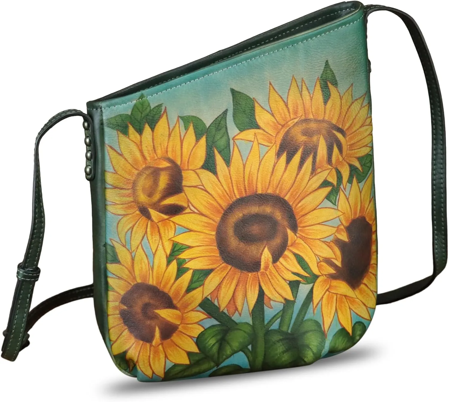 Genuine Leather Crossbody Bag for Women Hand Painted Leather Handmade Crossbody Satchel Purse Handbag
