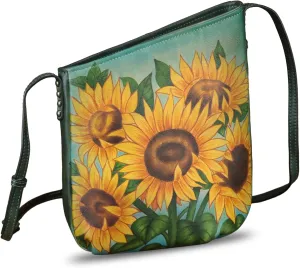 Genuine Leather Crossbody Bag for Women Hand Painted Leather Handmade Crossbody Satchel Purse Handbag