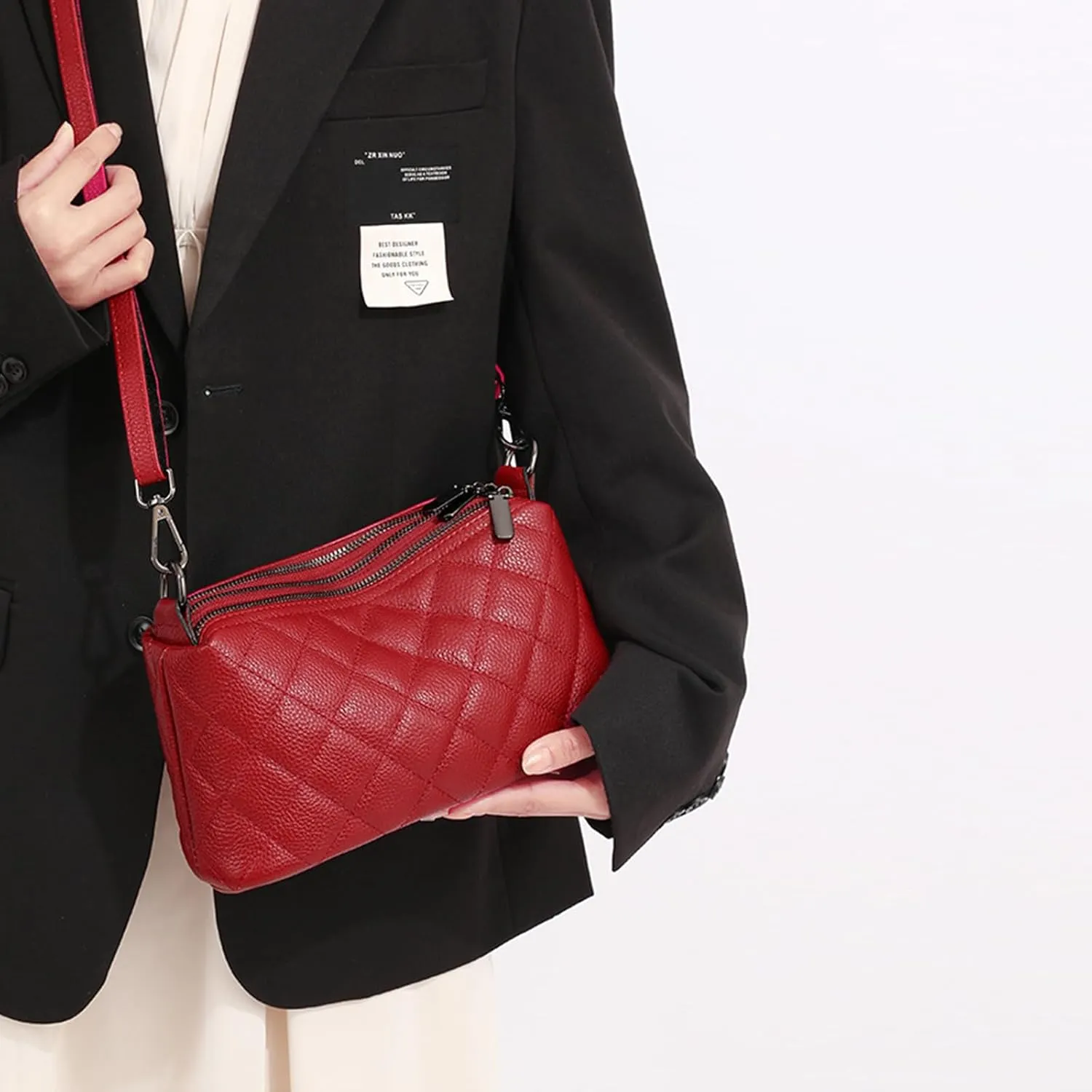Genuine Leather Crossbody Purses for Women Small Shoulder Handbags Quilted Hobo Bags