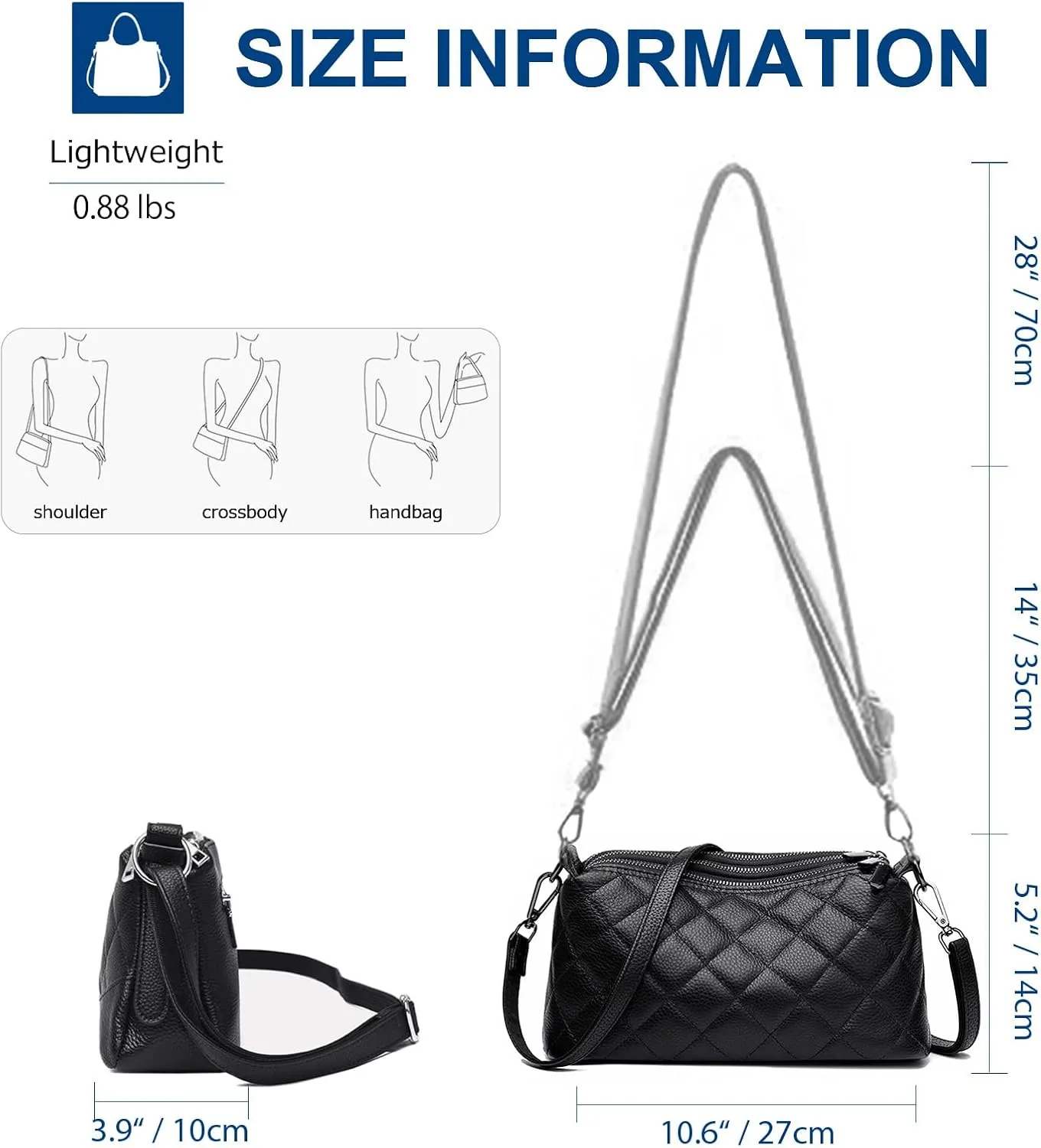 Genuine Leather Crossbody Purses for Women Small Shoulder Handbags Quilted Hobo Bags