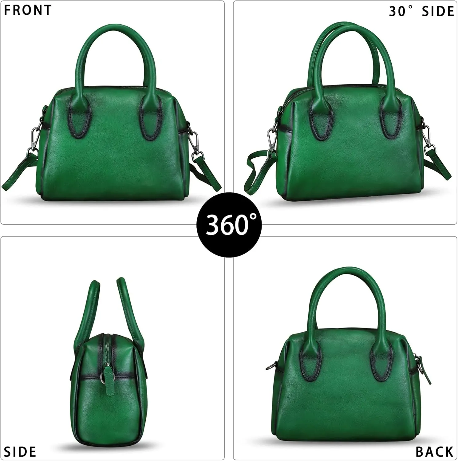 Genuine Leather Handbag for Women Leather Top Handle Purse Retro Handmade Satchel Vintage Crossbody Hobo Bag