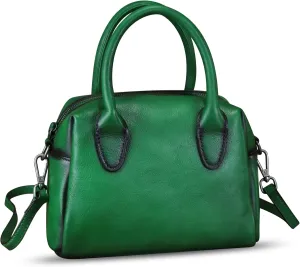 Genuine Leather Handbag for Women Leather Top Handle Purse Retro Handmade Satchel Vintage Crossbody Hobo Bag