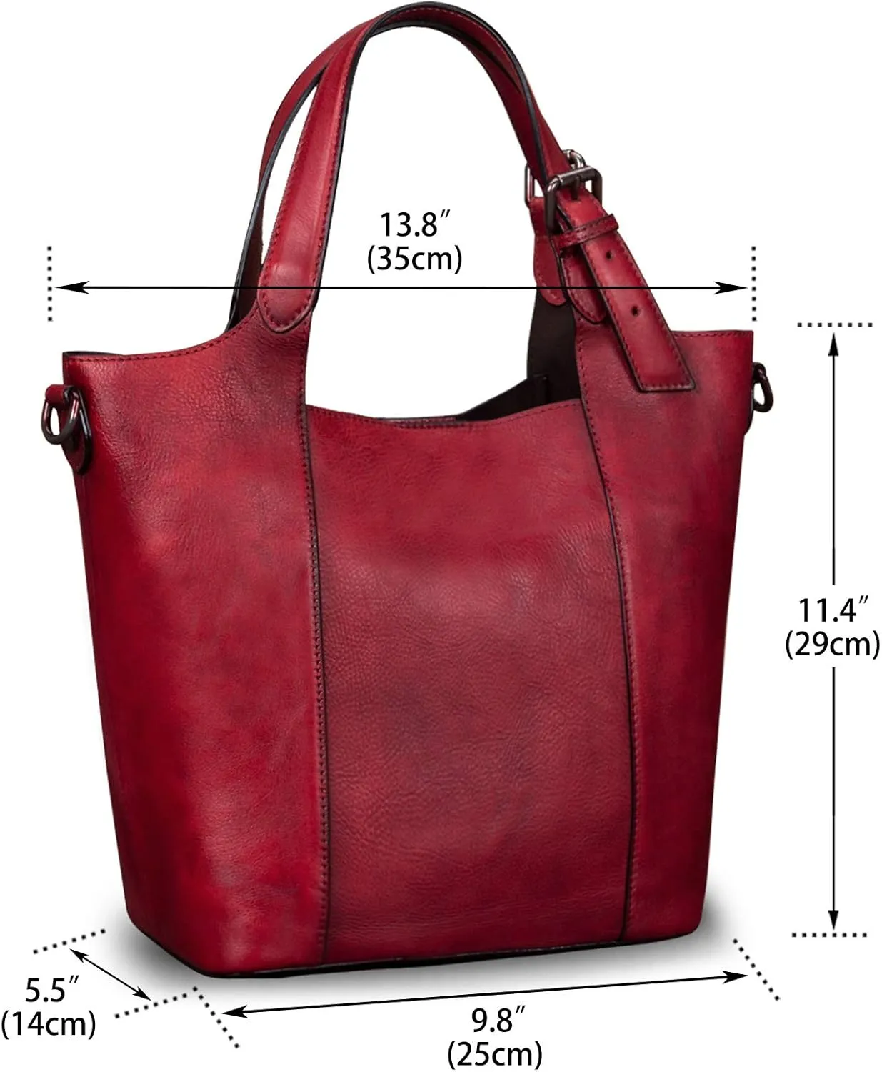 Genuine Leather Handbag for Women Vintage Handmade Shoulder Bag Purse Tote Cowhide Satchel Crossbody Top-Handle Bag