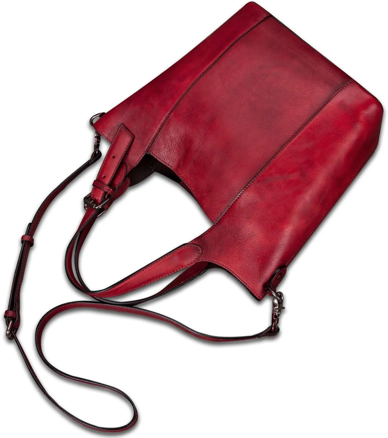 Genuine Leather Handbag for Women Vintage Handmade Shoulder Bag Purse Tote Cowhide Satchel Crossbody Top-Handle Bag