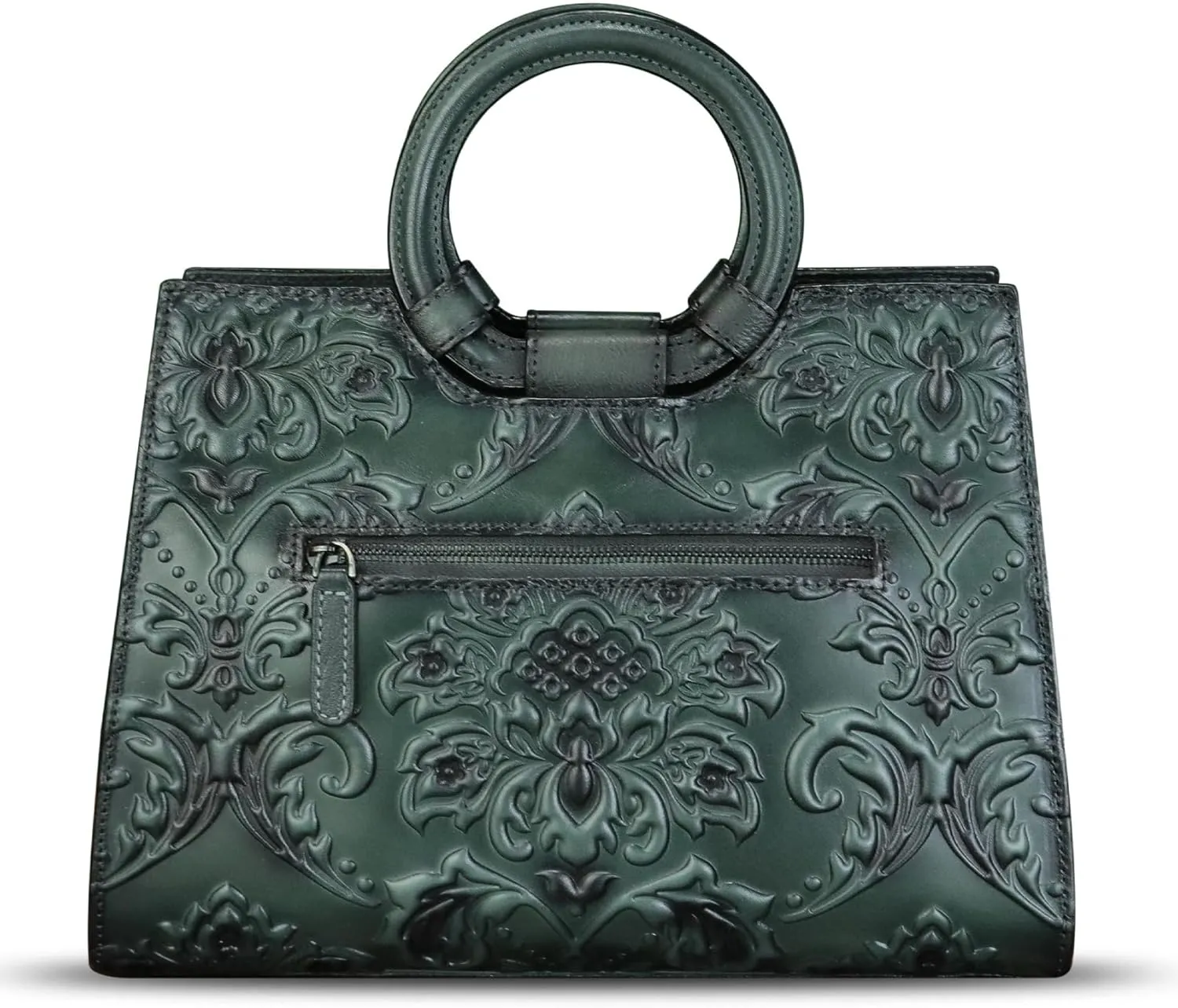 Genuine Leather Purses and Handbags for Women Vintage Embossed Leather Crossbody Shoulder Bag Satchel Top Handle Bag