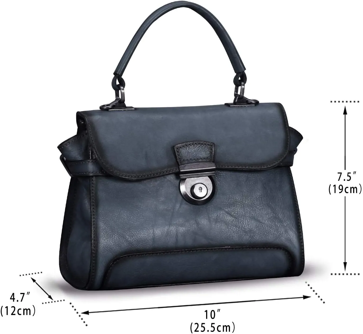 Genuine Leather Purses and Handbags for Women Vintage Real Leather Shoulder Bag Crossbody Purses Satchel Bag with Strap