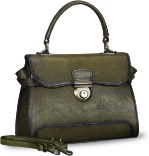Genuine Leather Purses and Handbags for Women Vintage Real Leather Shoulder Bag Crossbody Purses Satchel Bag with Strap