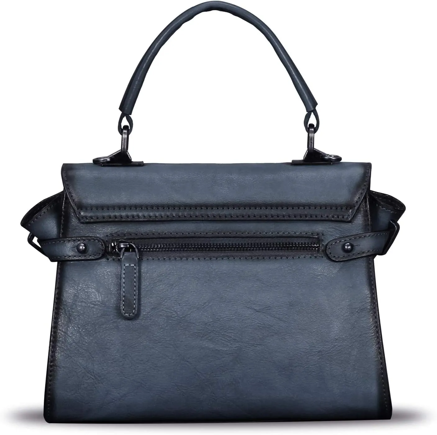 Genuine Leather Purses and Handbags for Women Vintage Real Leather Shoulder Bag Crossbody Purses Satchel Bag with Strap