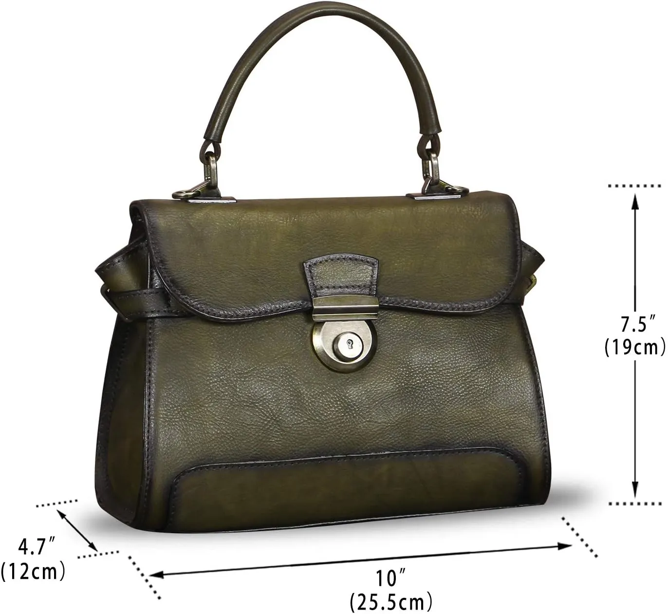 Genuine Leather Purses and Handbags for Women Vintage Real Leather Shoulder Bag Crossbody Purses Satchel Bag with Strap