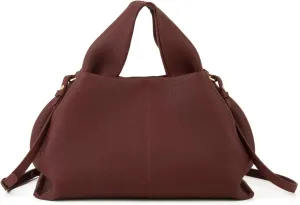 Genuine Leather Retro Shoulder Crossbody Bag for Women, Chic Dumpling Bag and Cute Cloud Handbag for Women