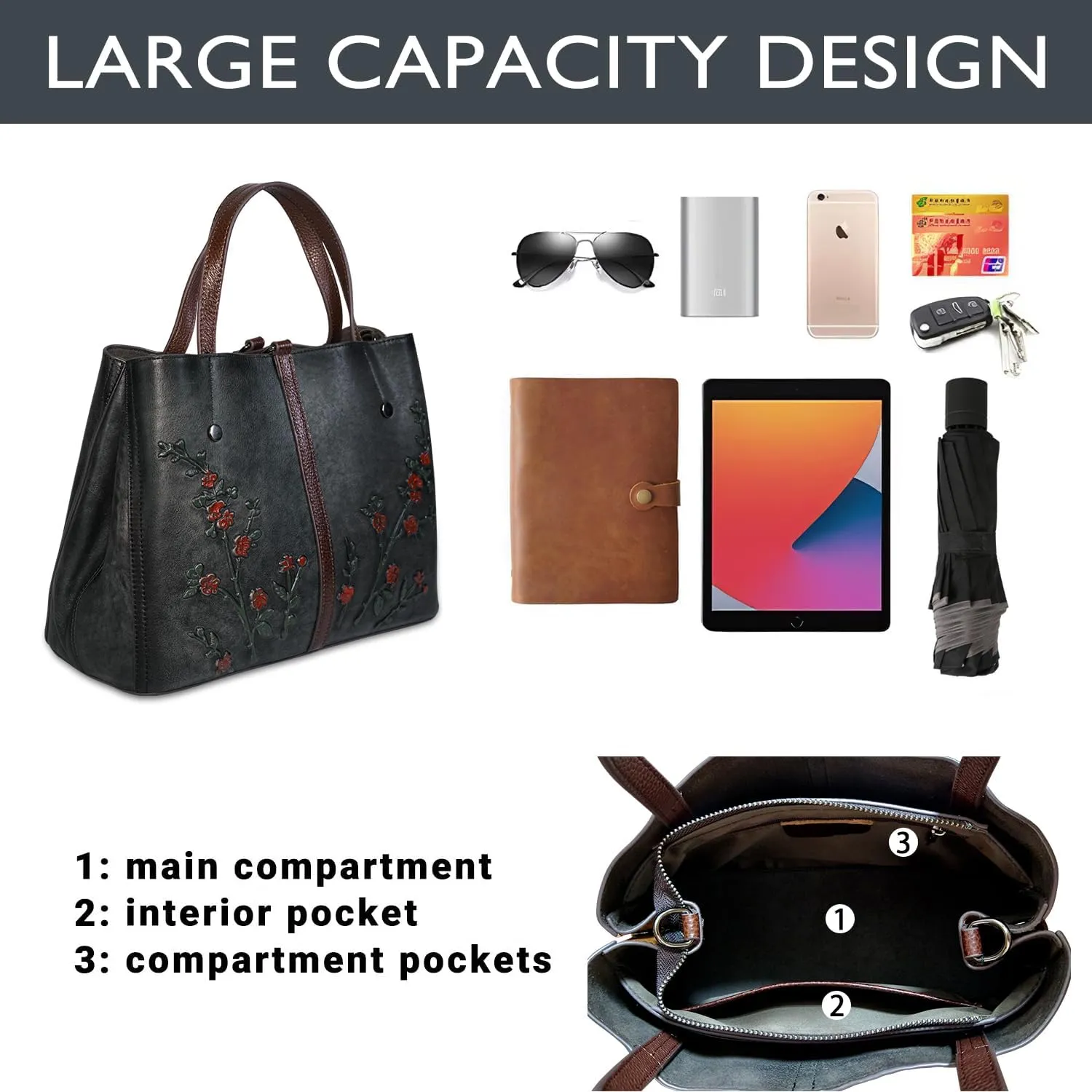 Genuine Leather Satchel for Women Top Handle Bags Handmade Purse Vintage Embossed Leather Crossbody Handbags Hobo Bag