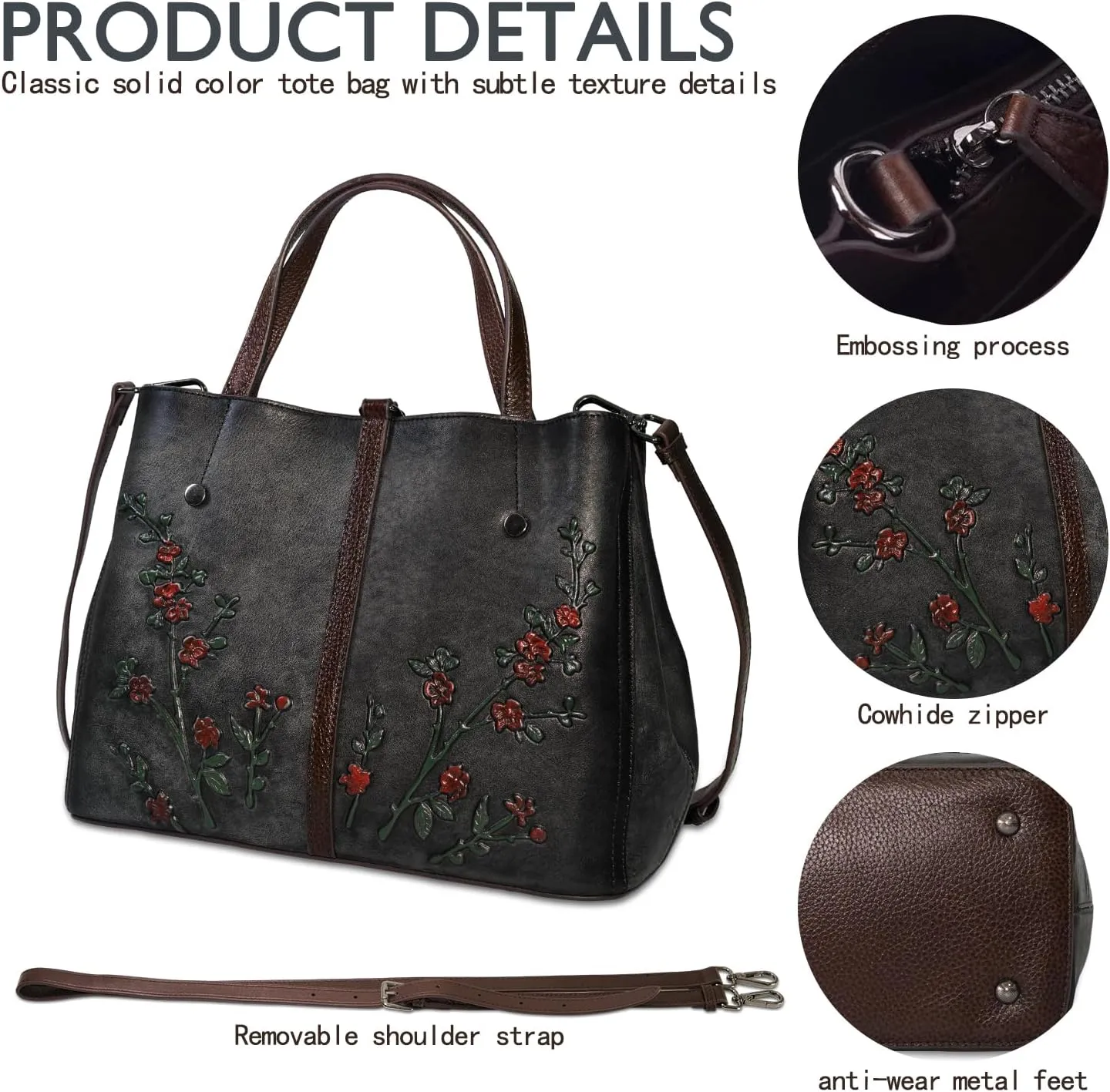 Genuine Leather Satchel for Women Top Handle Bags Handmade Purse Vintage Embossed Leather Crossbody Handbags Hobo Bag