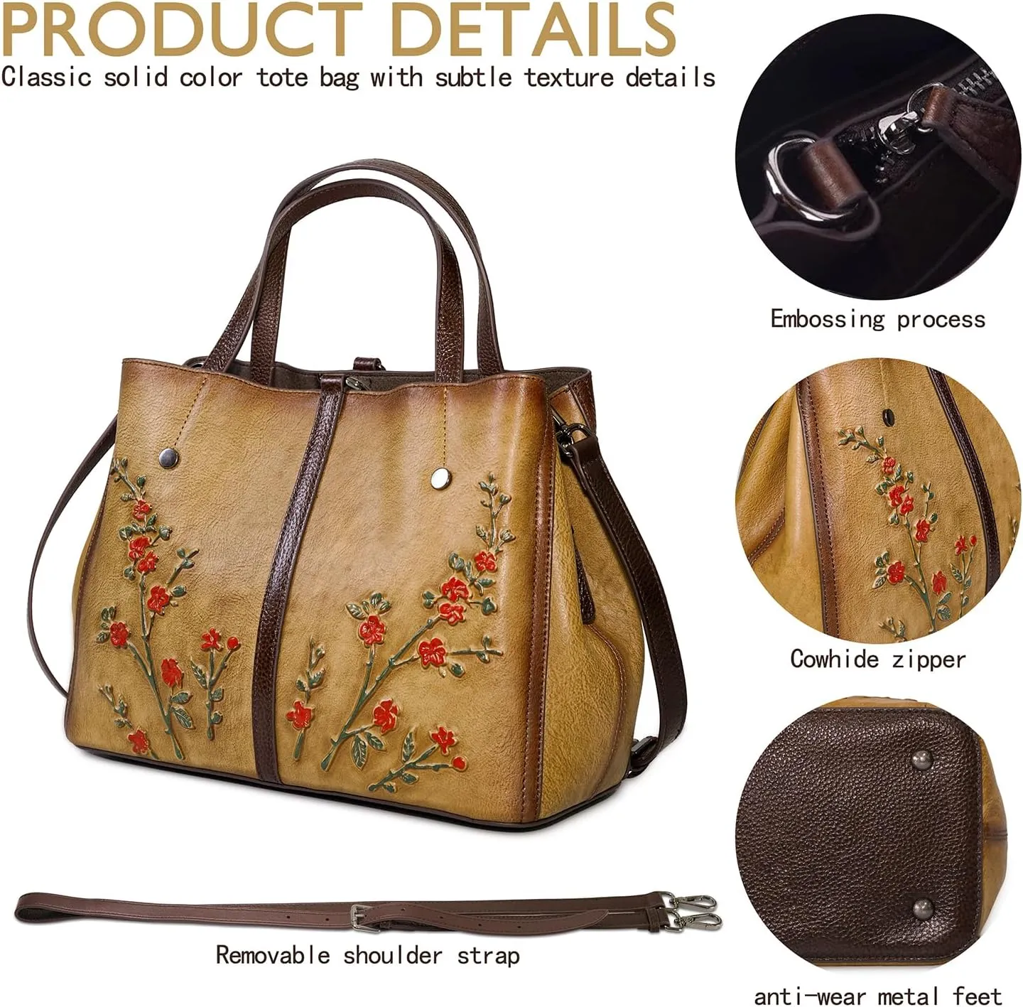 Genuine Leather Satchel for Women Top Handle Bags Handmade Purse Vintage Embossed Leather Crossbody Handbags Hobo Bag