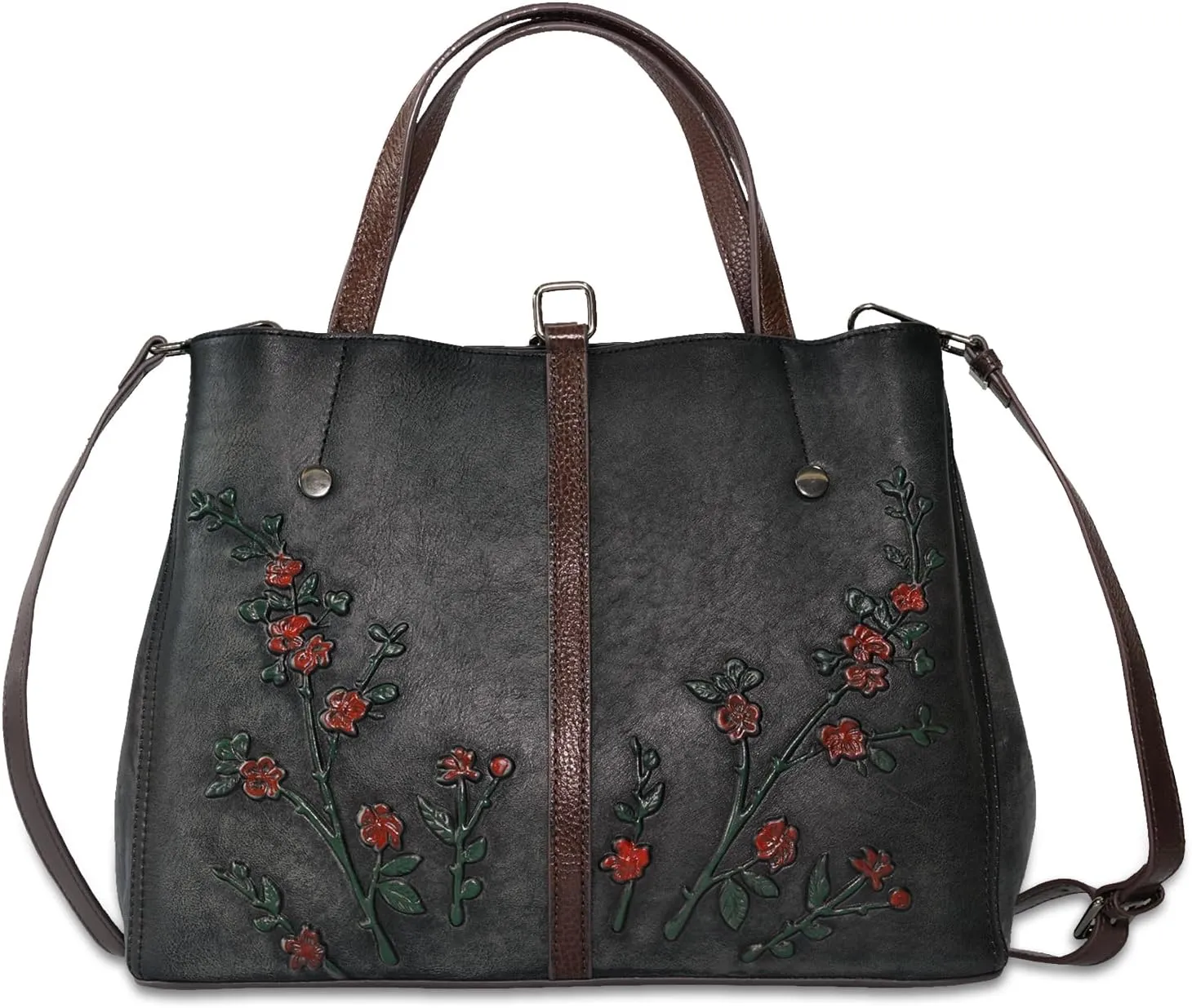 Genuine Leather Satchel for Women Top Handle Bags Handmade Purse Vintage Embossed Leather Crossbody Handbags Hobo Bag