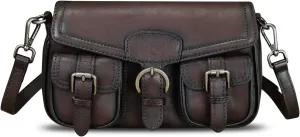 Genuine Leather Satchel for Women Vintage Handbag Purse Handmade Retro Crossbody Bag Purse Shoulder Bag